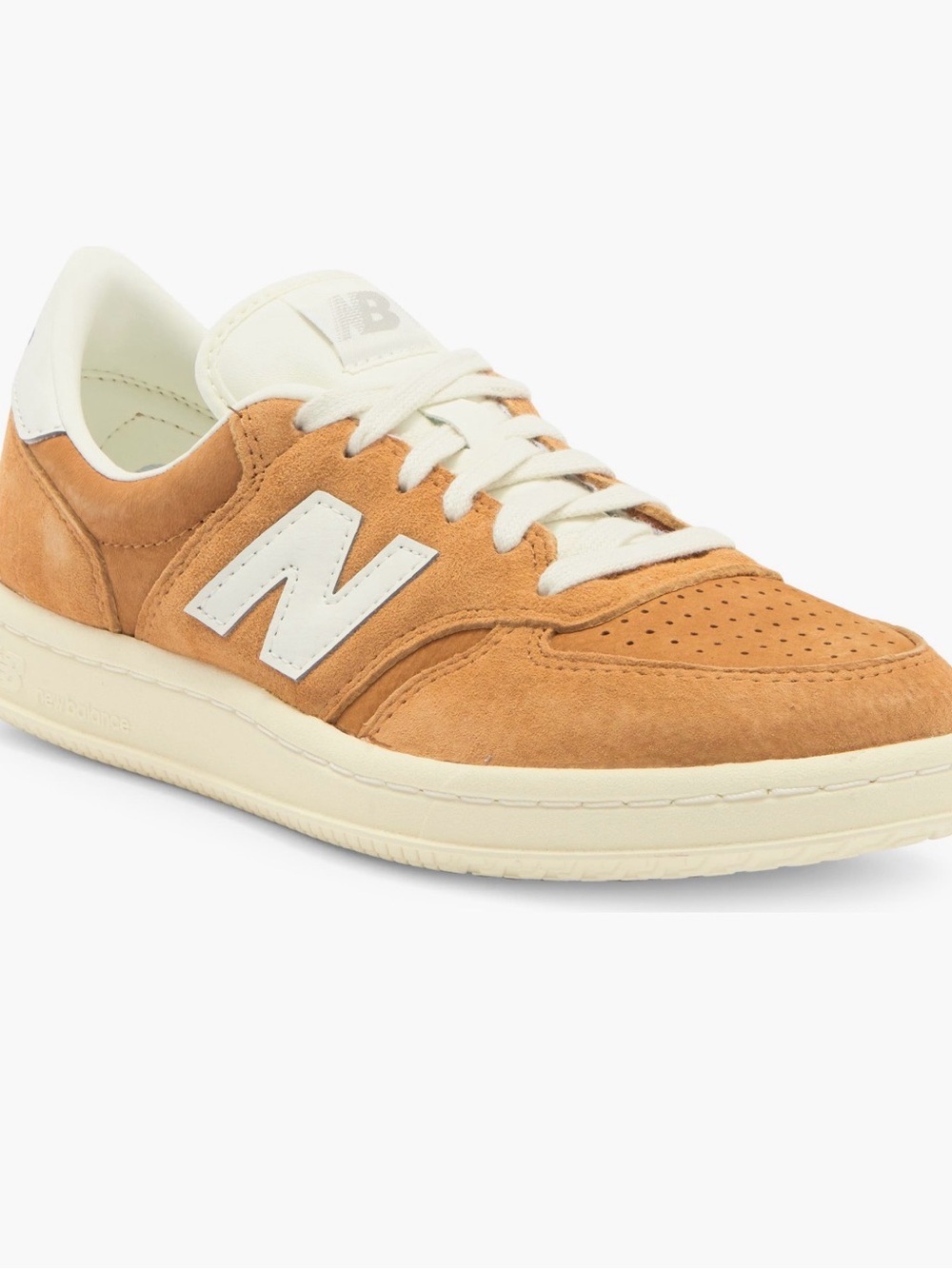 New Balance Gender Inclusive T500 Tan Suede Sneakers with Cream Accents